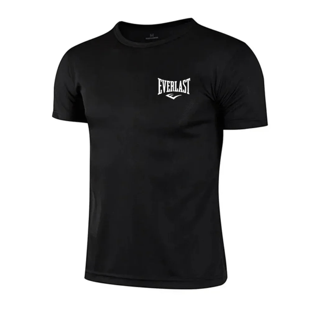 Summer Exercise Trainning Boxing  Men's T-shirts High Grade Breathable Quick Dry Short Sleeved Top Marathon Gym Fitness Tees