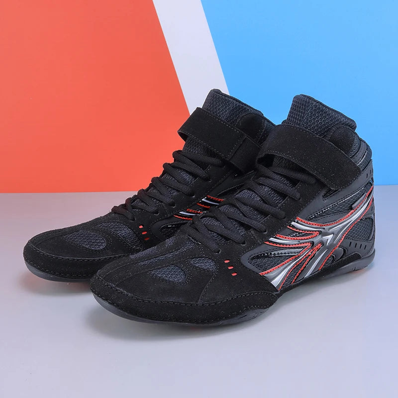 2025 New Daily Training Mens Boxing Shoes Lightweight and Comfortable Wrestling Shoes High Top Gripping Flexible Sports Shoes