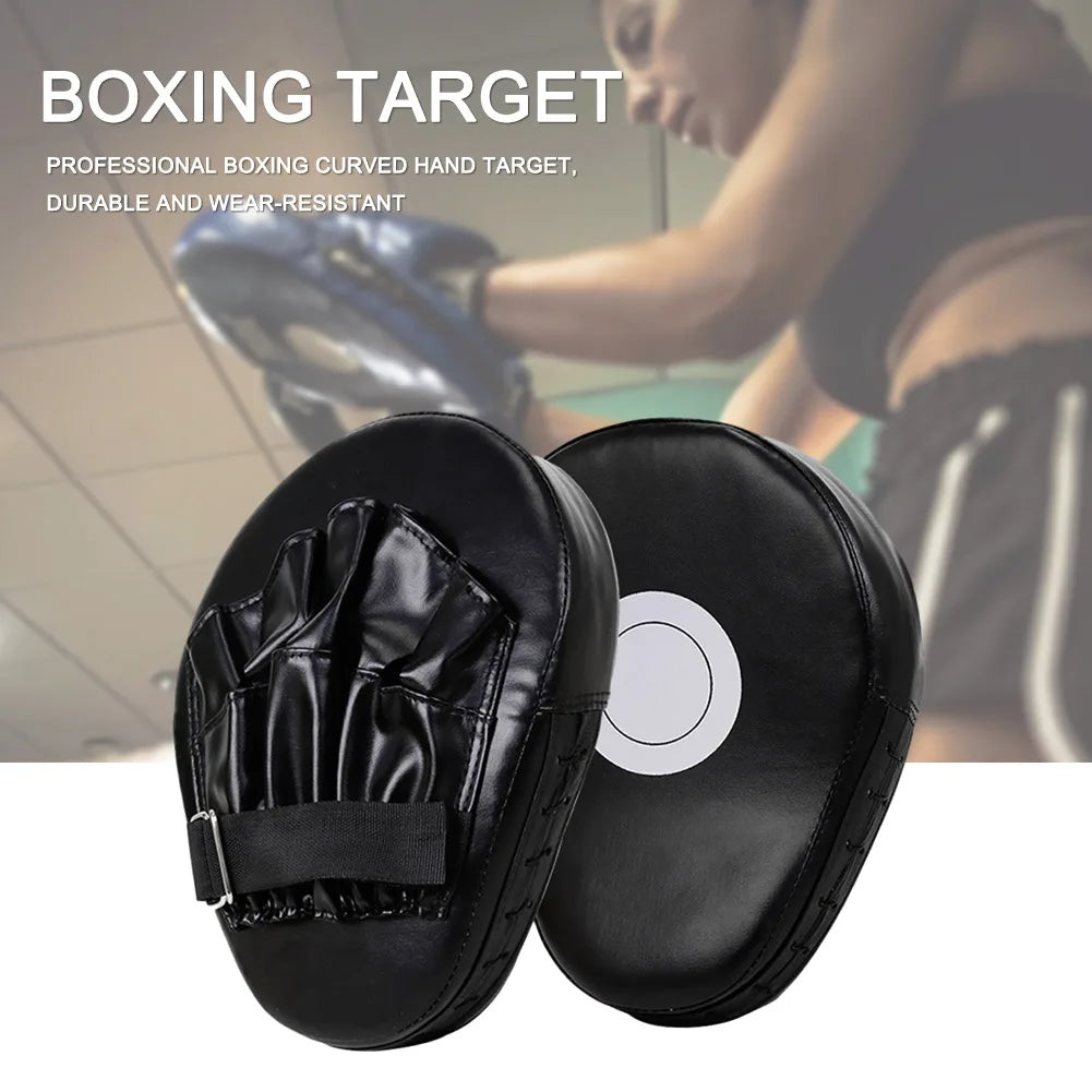 1/2Pcs Curved Boxing Hand Target PU Leather Punching Breathable Kickboxing Pads Boxing Focus Pad for MMA Martial Arts Training