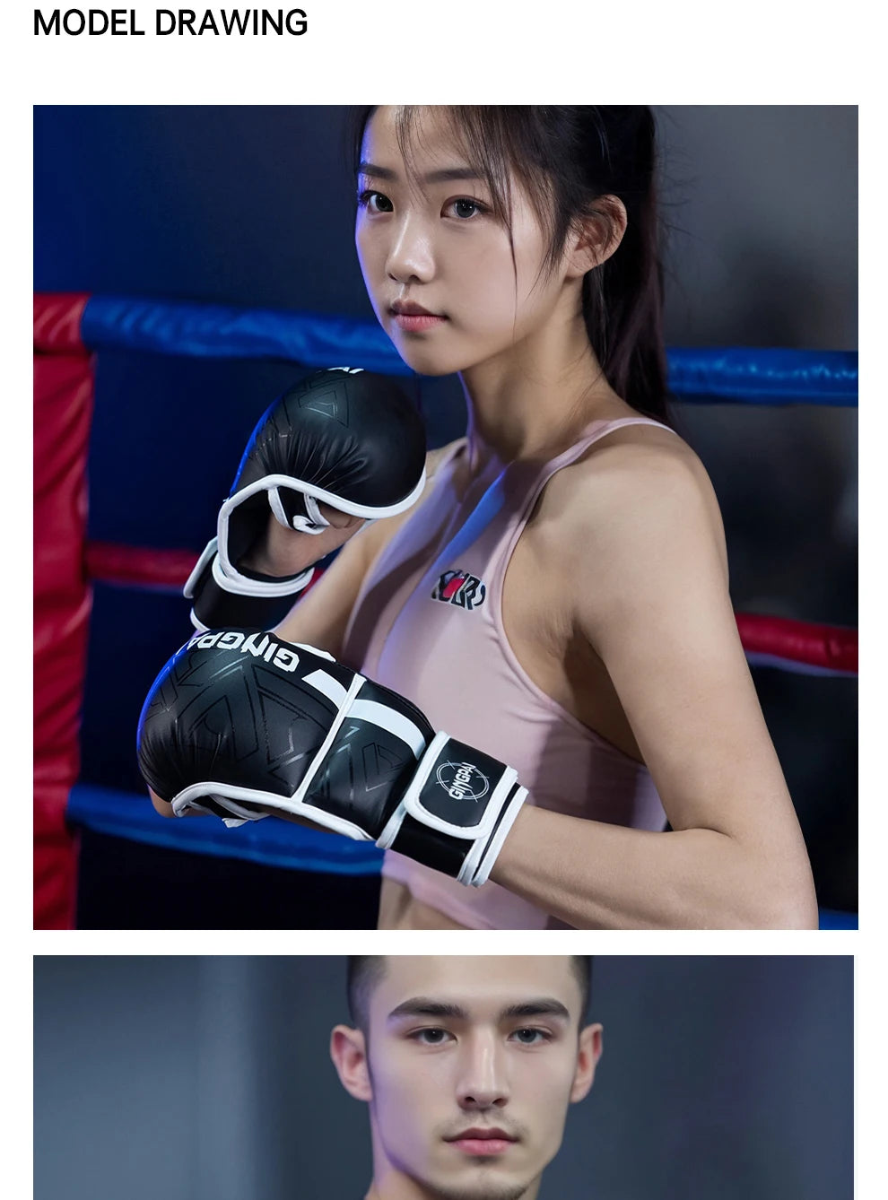 Professional MMA Boxing Gloves Half Finger Sandbag Karate Muay Thai Training Gloves Men Women Thickened Boxing Equipment