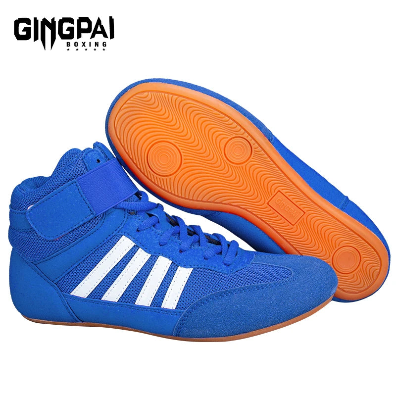 Professional Wrestling Shoes Boxing Shoes Men Women Training Shoes Tendon Bottom Artificial Leather Sports Shoes Breathable Soft