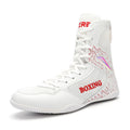 Professional Boxing and Wrestling Shoes for Men, Black and White Classic Comfort Training Boxing and Wrestling Fighting Shoes