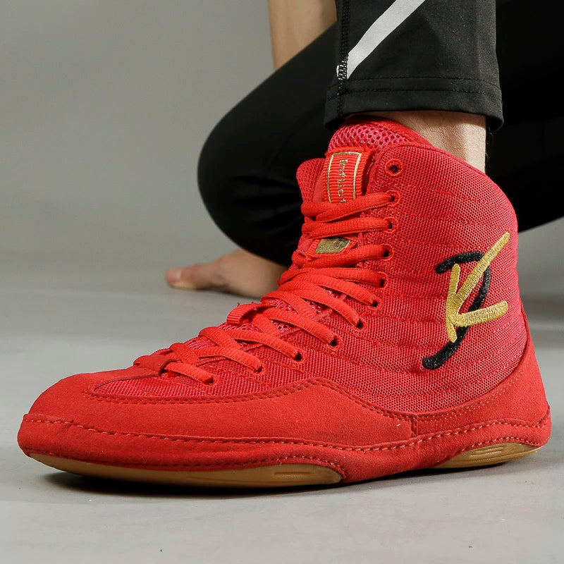 High-top Men's Boxing Shoes Breathable Fighting Wrestling Shoes Women's Anti-slip Sanda Sneakers Mesh Boxing Training Shoes