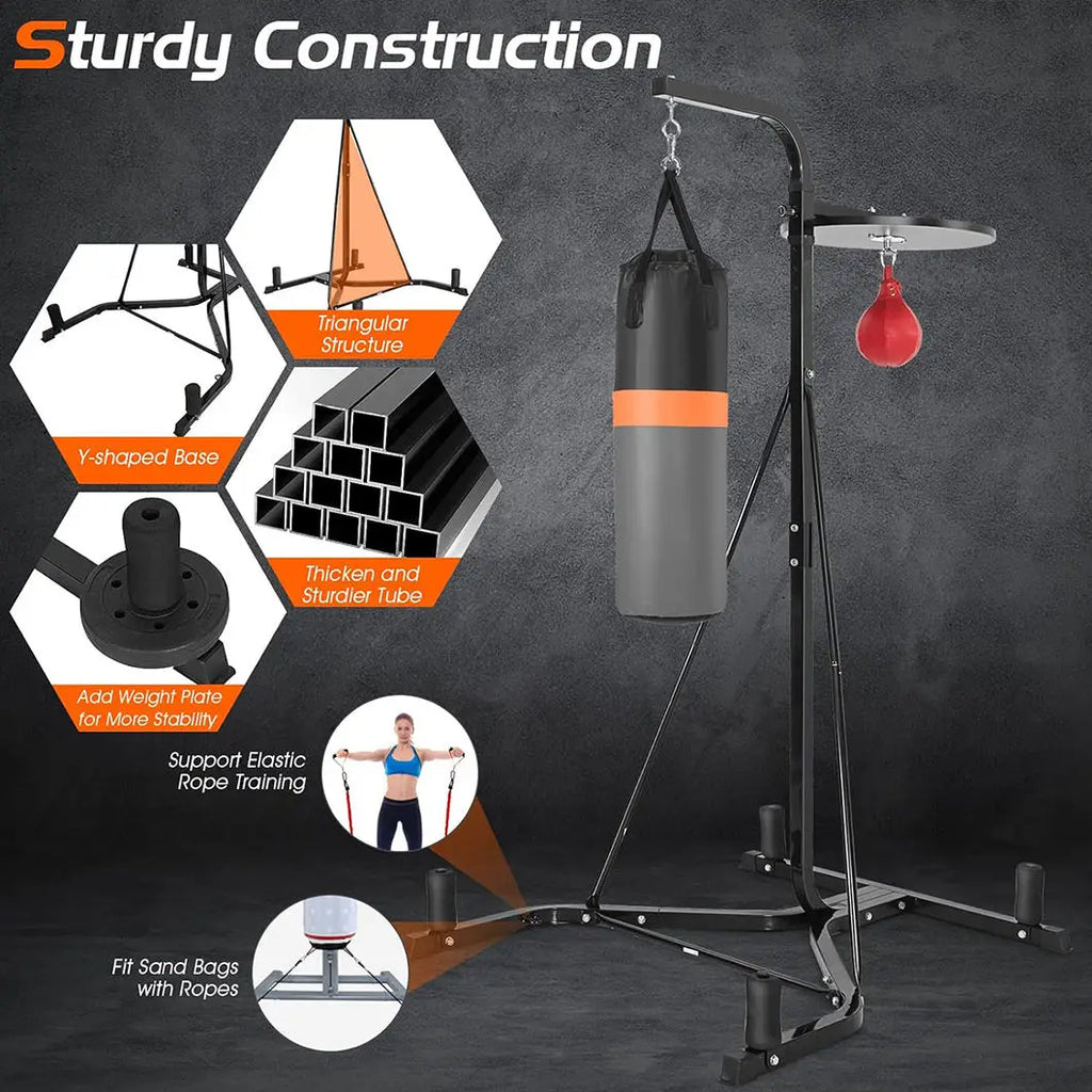 Boxing Bag Stand Premium Material Martial Arts Equipment For Heavy Bag Includes Speed Bag For Speed Training