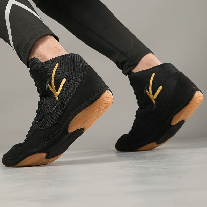 High-top Men's Boxing Shoes Breathable Fighting Wrestling Shoes Women's Anti-slip Sanda Sneakers Mesh Boxing Training Shoes