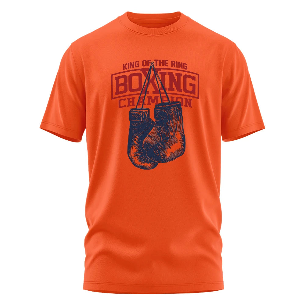 King of The Ring Boxing Champion Printed T Shirt for Men Women Vintage GYM Apparel Tops Tees