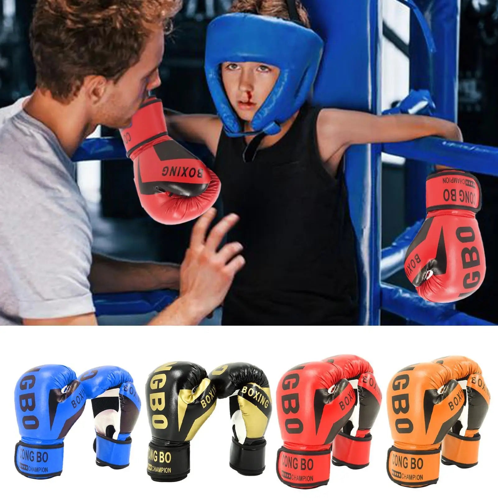 Boxing Punching Gloves Adjustable Boys Protective Sparring Mitts Comfortable Boxing Wraps Gloves for 6-12 Years Old Boys Girls