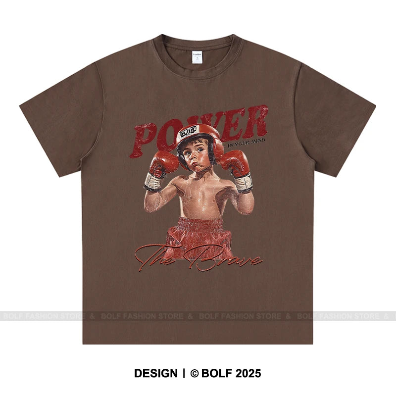 Boxing Gym Boy Printed Men Women T-Shirt  100% Cotton Oversized Graphic Tops Tees for Summer