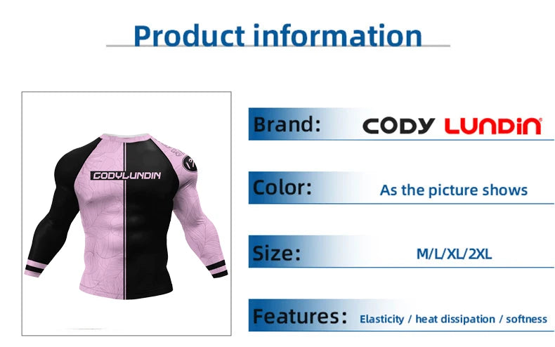Boxing Jiu Jitsu T-shirts BJJ Rashguard For Men Sport No GI MMA Ranked Long Sleeve MMA Compression Clothing Male Rashguards Tops