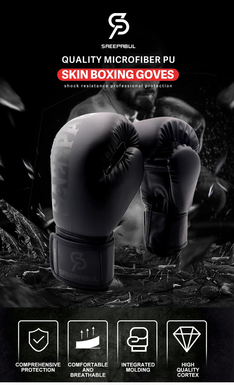 Boxing Gloves 8 10 12 14 16OZ Muay Thai Guantes De Boxeo Sanda Free Fight MMA Kick Boxing Training Gloves Mitts For Men Women