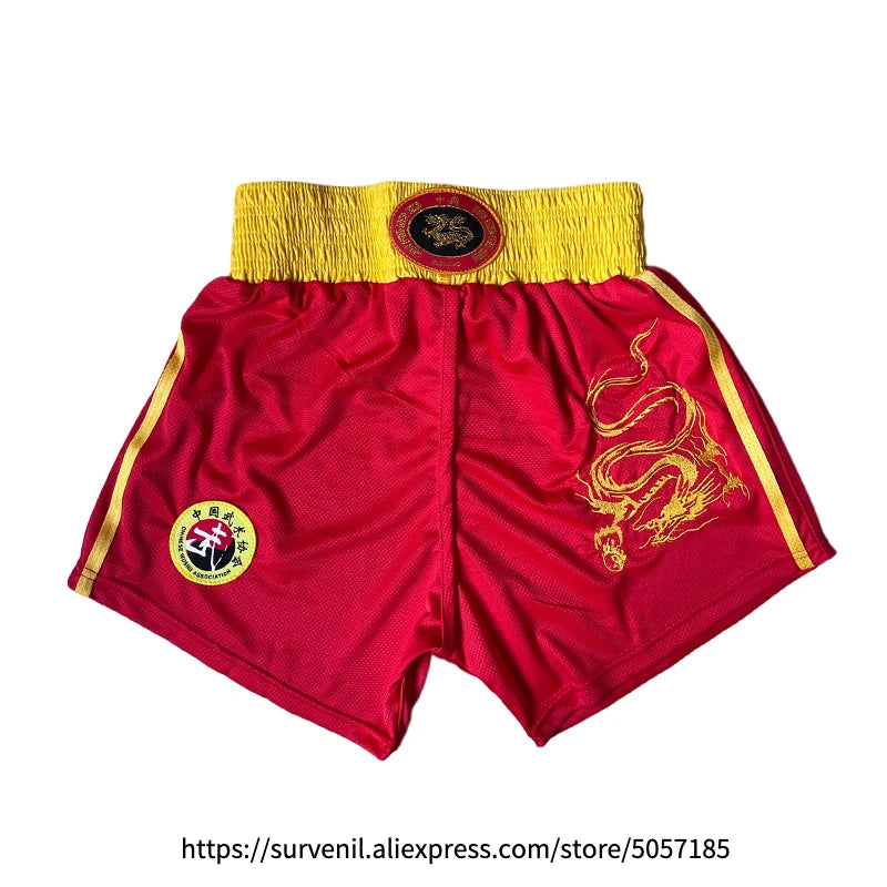 Boxing Uniform Men Women Kids Muay Thai Boxing Shorts Sanda Wushu Martial Arts MMA Training Clothing Kickboxing Shorts and Vest