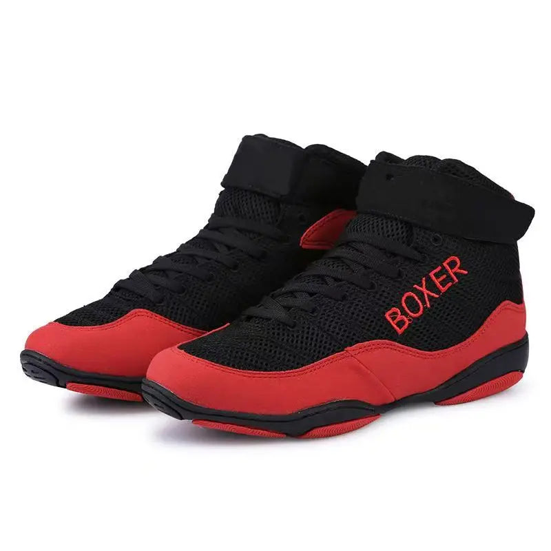 New Men's Boxing Shoes Professional Tennis Lightweight Adult Comfortable Classic Women's Fighting Shoes Anti Slip Boxing Boots