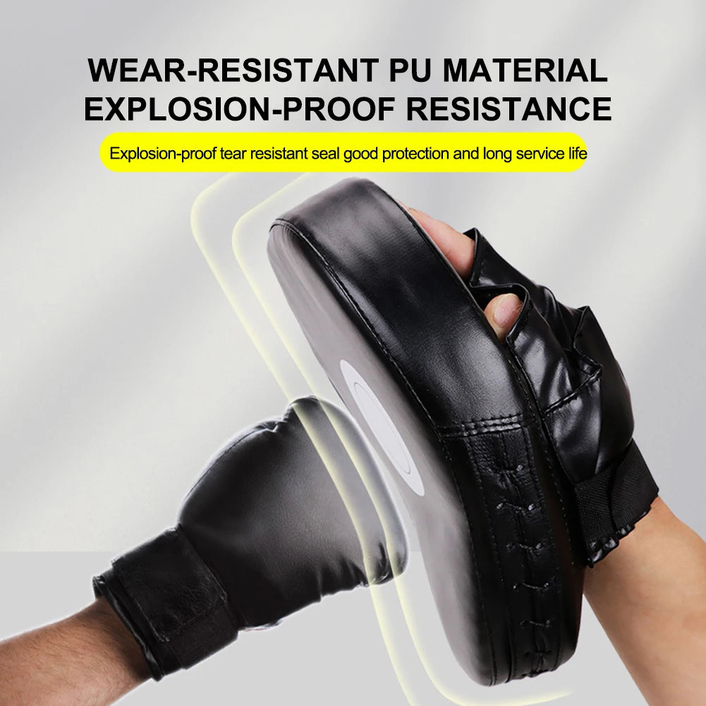 1/2Pcs Curved Boxing Hand Target PU Leather Punching Breathable Kickboxing Pads Boxing Focus Pad for MMA Martial Arts Training