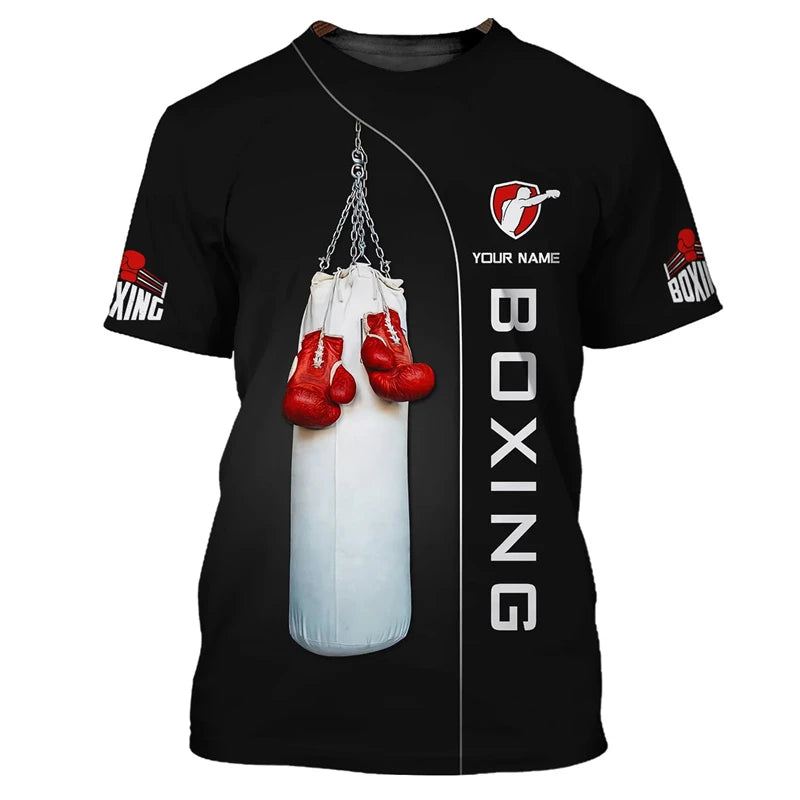 Fashion Boxing Graphic T Shirts For Men Summer Trend Short Sleeve 3D Printed Sports T-shirts Loose Quick Dry Breathable Tees