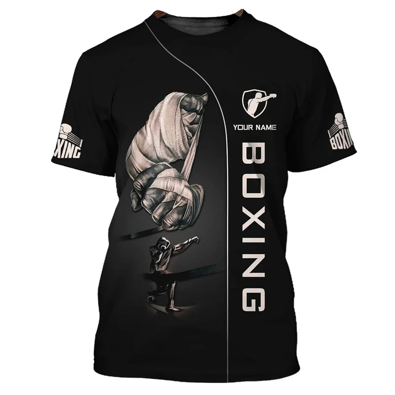 Fashion Boxing Graphic T Shirts For Men Summer Trend Short Sleeve 3D Printed Sports T-shirts Loose Quick Dry Breathable Tees