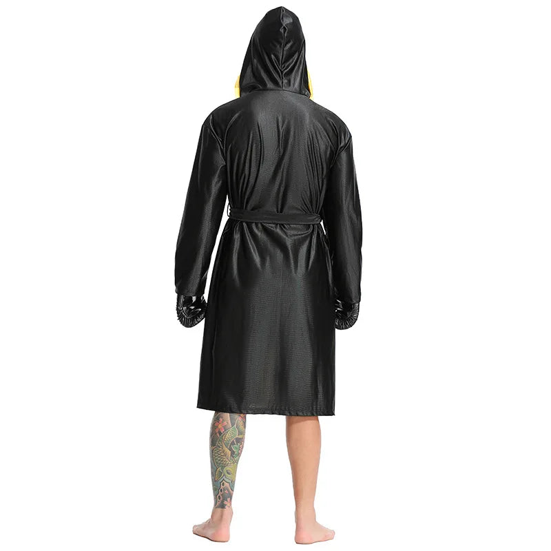 Adult Boxing Champion Cosplay Costume Man Women Boxer Robe Gold Belt Suits Competition Training Muay Halloween Party Uniform