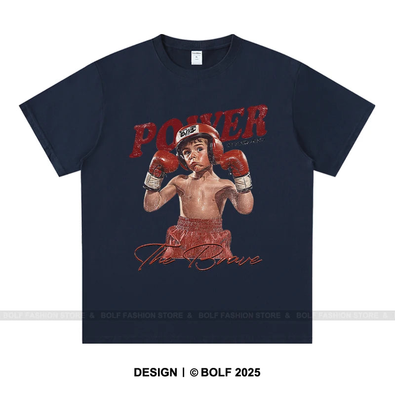 Boxing Gym Boy Printed Men Women T-Shirt  100% Cotton Oversized Graphic Tops Tees for Summer