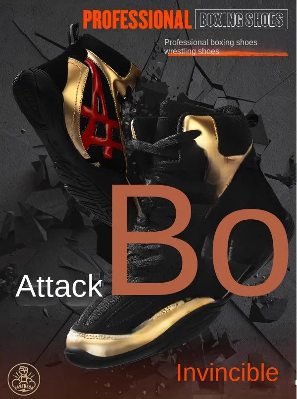 Men professional boxing wrestling fighting shoes Lightweight and Breathable best women's men's boxing Wrestling shoes boots