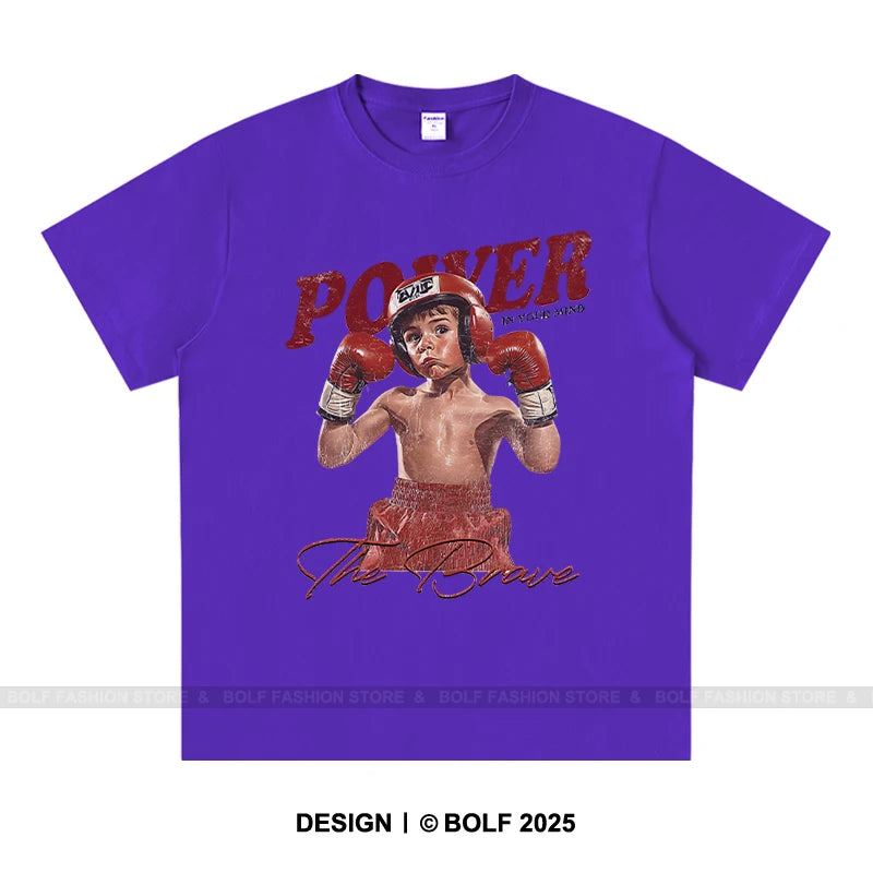 Boxing Gym Boy Printed Men Women T-Shirt  100% Cotton Oversized Graphic Tops Tees for Summer