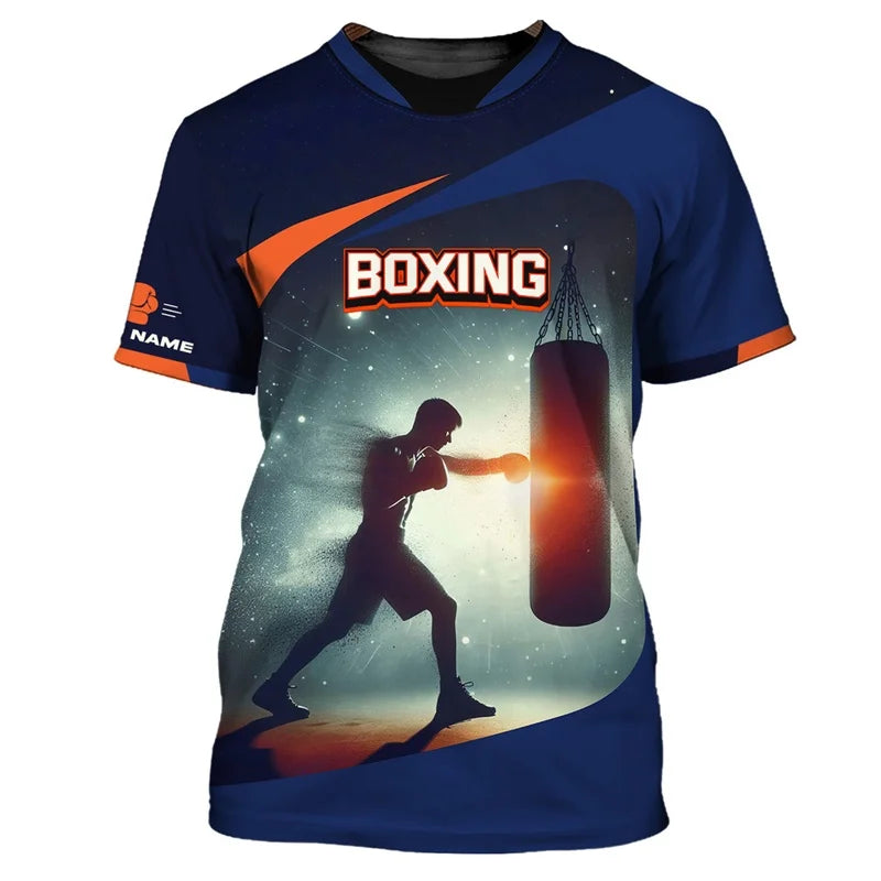 3D Printed Boxing Combat Sports T Shirt For Men Customized Pattern Tee Shirts Summer Street Loose Short Sleeve O-Neck T-shirts
