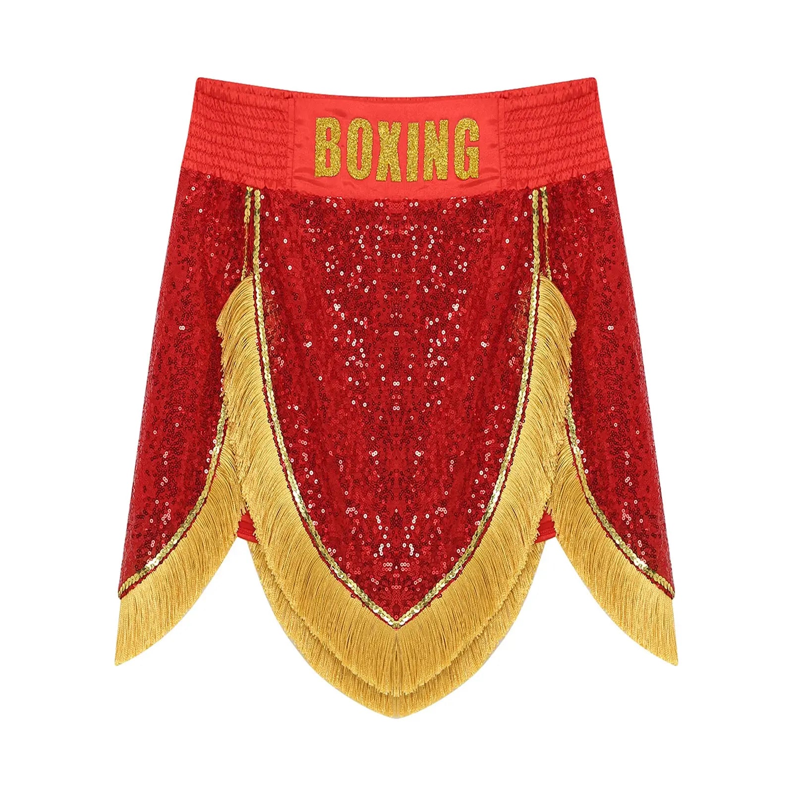 Adult Men's Boxing Competition Skirts Shorts Muay Thai Martial Arts Training Costumes Kickboxing Performance Fringe Shorts