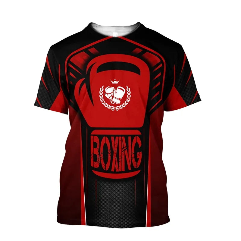 Boxing Training T-shirt Tough Guy Boxer Graphic T Shirt for Men Clothing Quick Dry Tshirt Unisex Gym Fitness Sports Short Sleeve