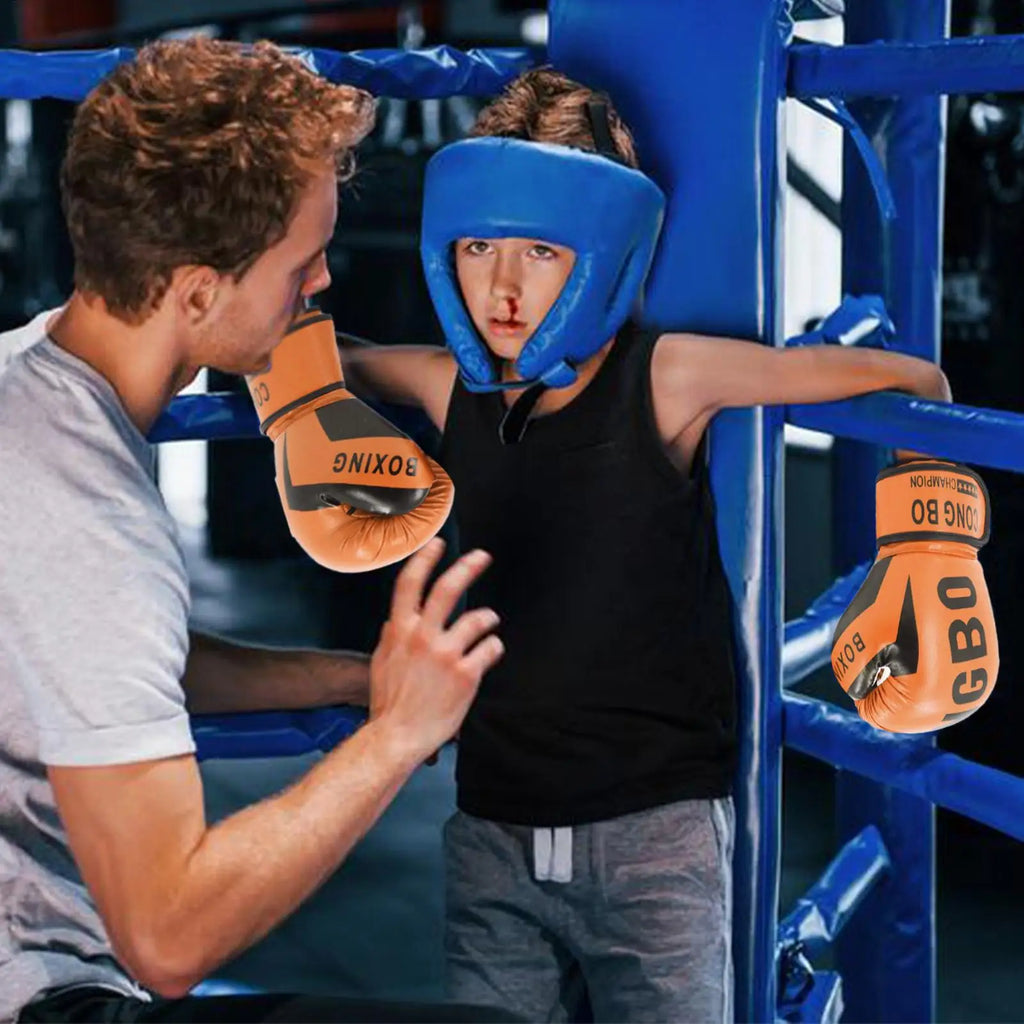 Boxing Punching Gloves Adjustable Boys Protective Sparring Mitts Comfortable Boxing Wraps Gloves for 6-12 Years Old Boys Girls