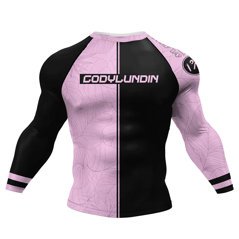 Boxing Jiu Jitsu T-shirts BJJ Rashguard For Men Sport No GI MMA Ranked Long Sleeve MMA Compression Clothing Male Rashguards Tops