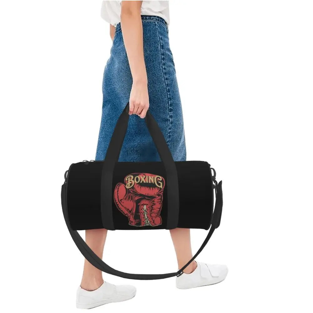 Boxing Gloves Sport Bags Large Gym Bag Portable Men's Custom Handbag Travel Training Retro Fitness Bag