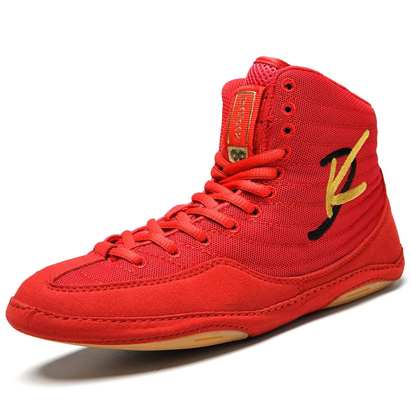 High-top Men's Boxing Shoes Breathable Fighting Wrestling Shoes Women's Anti-slip Sanda Sneakers Mesh Boxing Training Shoes