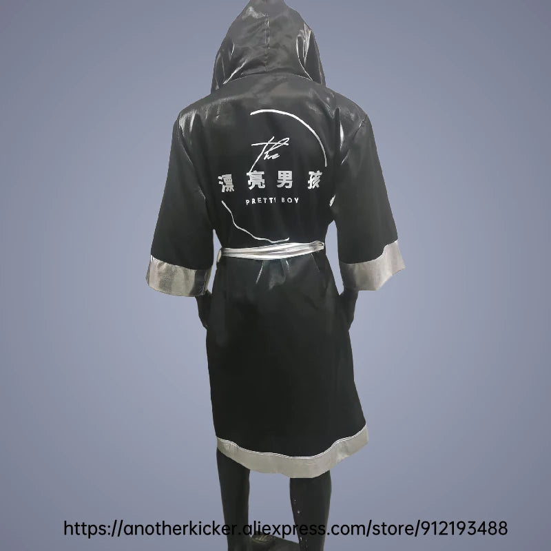 Boxing Robe High Quality Belted Hooded Workout Robe Men Women Kid Boxer Kickboxing Boxing Gown Martial Arts MMA Fighting Clothes