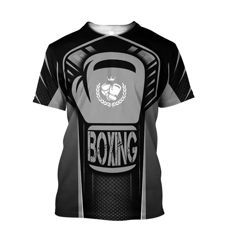 Boxing Training T-shirt Tough Guy Boxer Graphic T Shirt for Men Clothing Quick Dry Tshirt Unisex Gym Fitness Sports Short Sleeve