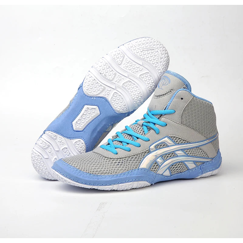 High-top Men's Boxing Shoes Breathable Fighting Wrestling Shoes Women's Anti-slip Sanda Sneakers Mesh Boxing Training Shoes