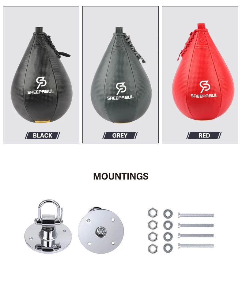 Boxing Pear Shape PU Speed Ball with Swivel Punch Bag Punching Boxeo Speed Bag Punch Fitness Training Ball Gym Exercise Accessor