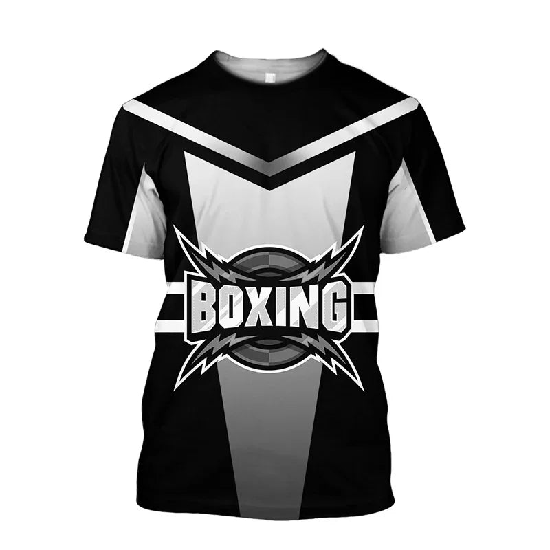 Boxing Training T-shirt Tough Guy Boxer Graphic T Shirt for Men Clothing Quick Dry Tshirt Unisex Gym Fitness Sports Short Sleeve