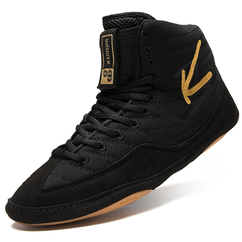 High-top Men's Boxing Shoes Breathable Fighting Wrestling Shoes Women's Anti-slip Sanda Sneakers Mesh Boxing Training Shoes