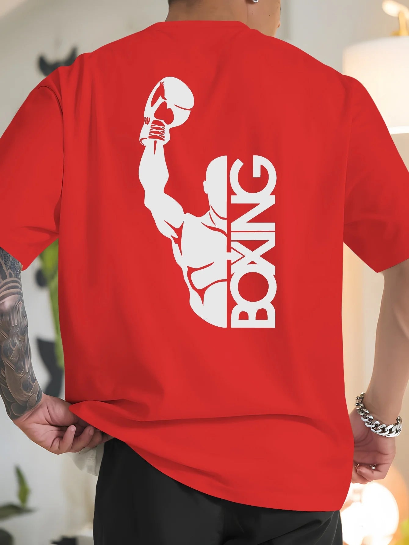 Men's BOXING Sports Fitness T Shirt Cotton Tee Casual Oversized Summer Spring Loose Top Streetwear BOXING lovers Gifts Novelty