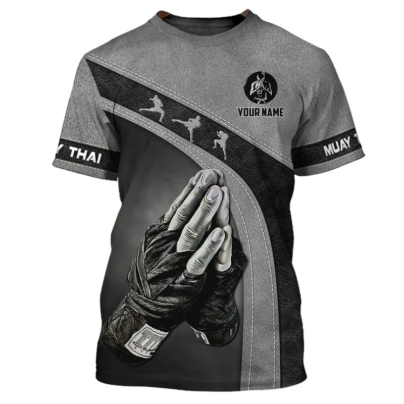 3D Printed Boxing Combat Sports T Shirt For Men Customized Pattern Tee Shirts Summer Street Loose Short Sleeve O-Neck T-shirts