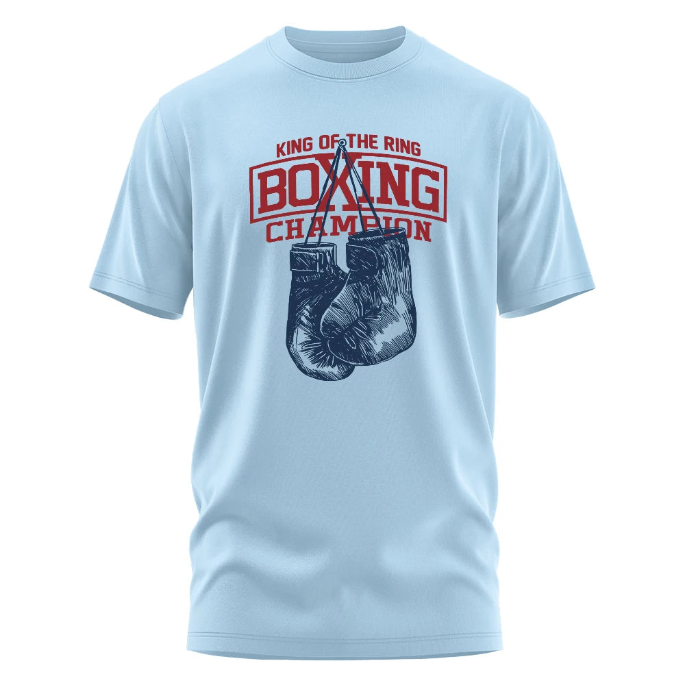 King of The Ring Boxing Champion Printed T Shirt for Men Women Vintage GYM Apparel Tops Tees