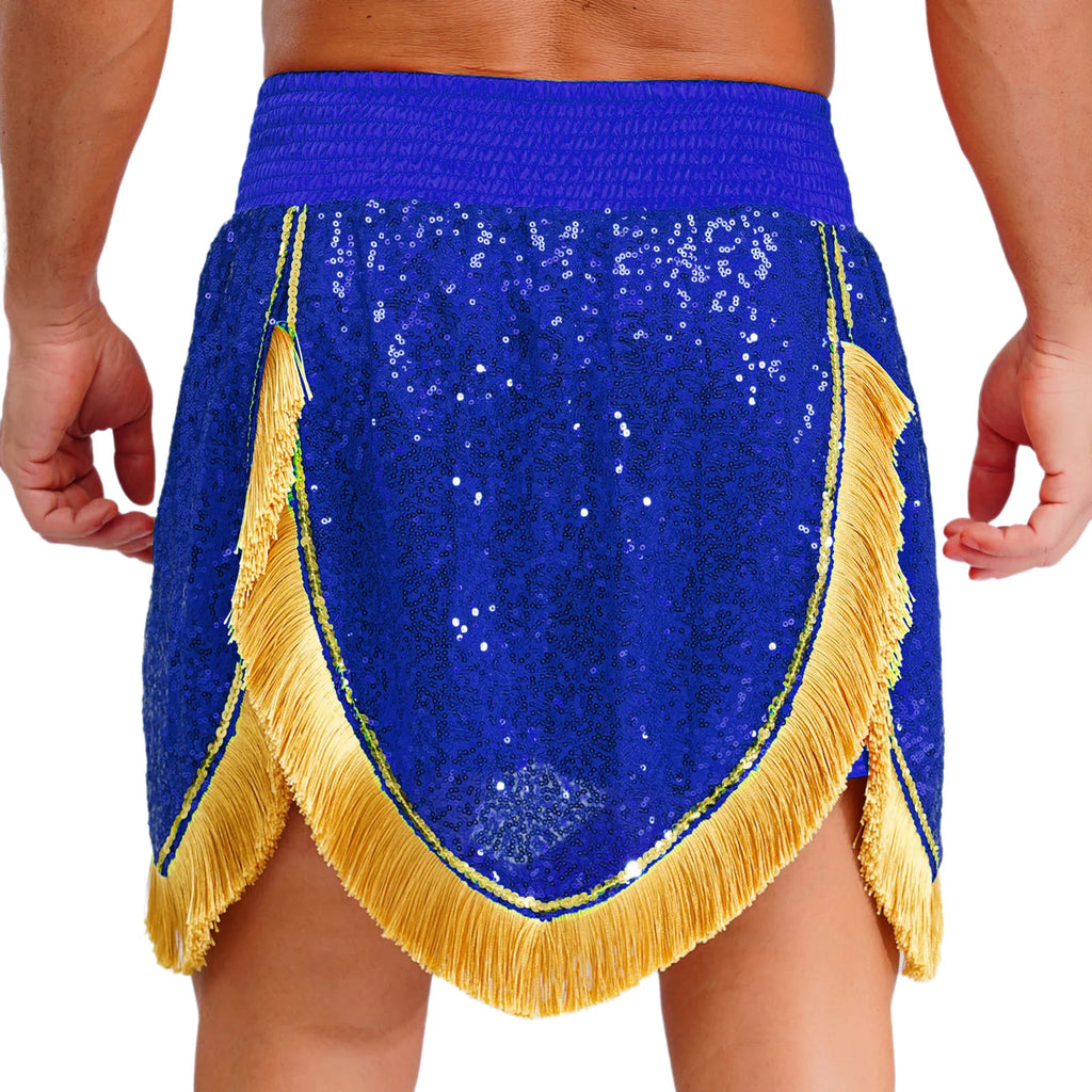 Adult Men's Boxing Competition Skirts Shorts Muay Thai Martial Arts Training Costumes Kickboxing Performance Fringe Shorts