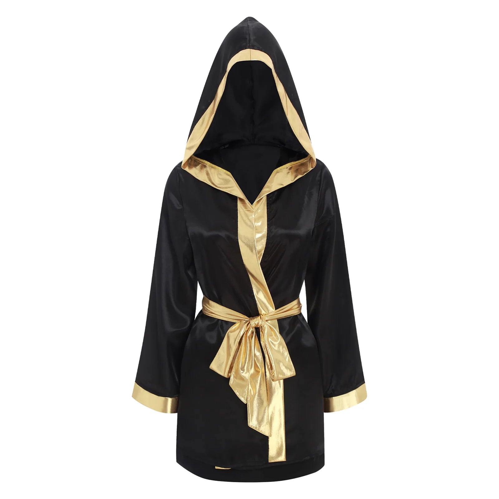 Women Boxing Robes Bjj Boxer Fight Grappling Costume Martial Arts Muay Thai Satin Tops + Skirt Belt Kickboxing Hooded Outfit
