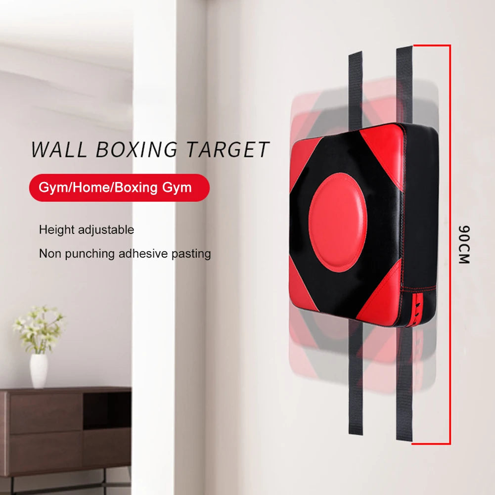Boxing Punch Target PU Leather Boxing Training Sandbag Adjustable Height Punching Bag Wall Punching Pad for Martial Arts Karate