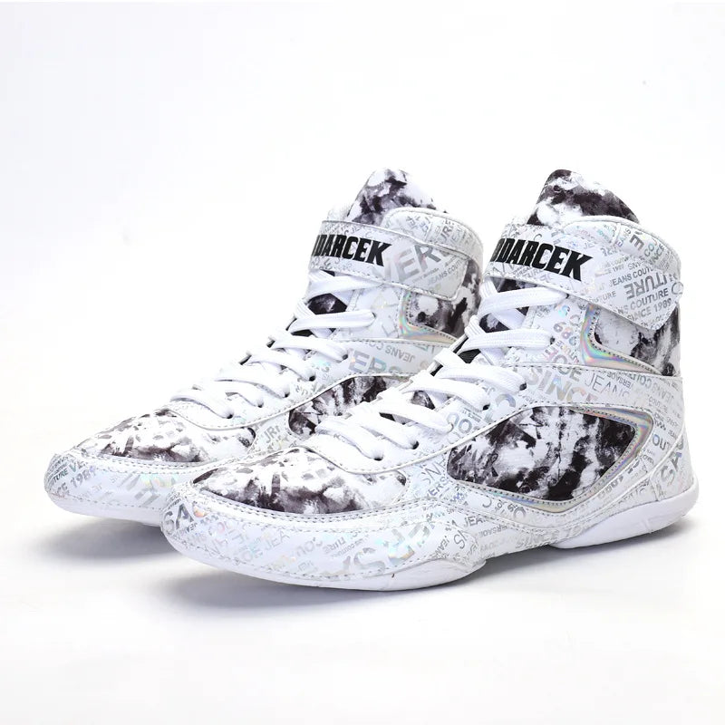 High-top Men's Boxing Shoes Breathable Fighting Wrestling Shoes Women's Anti-slip Sanda Sneakers Mesh Boxing Training Shoes