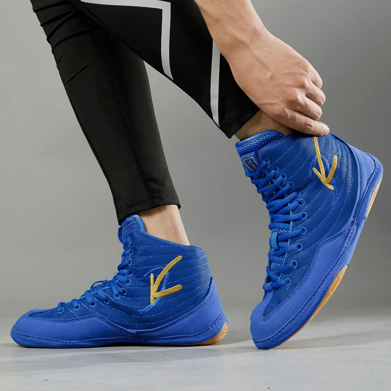 High-top Men's Boxing Shoes Breathable Fighting Wrestling Shoes Women's Anti-slip Sanda Sneakers Mesh Boxing Training Shoes