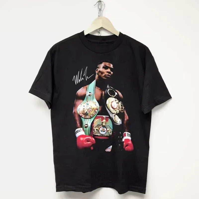 Mike Boxing Printed Retro T-Shirt, Unisex, Large Size, Tyson T-Shirt, Summer Street Trend Brand, Couple Wear