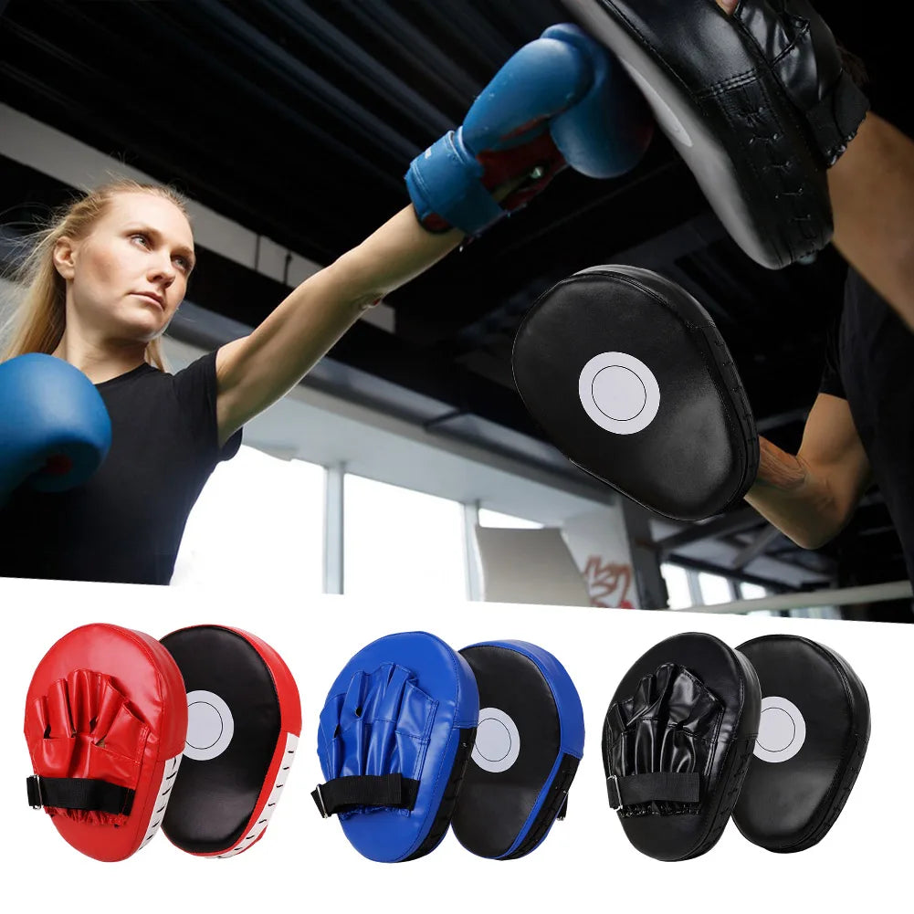 1/2Pcs Curved Boxing Hand Target PU Leather Punching Breathable Kickboxing Pads Boxing Focus Pad for MMA Martial Arts Training
