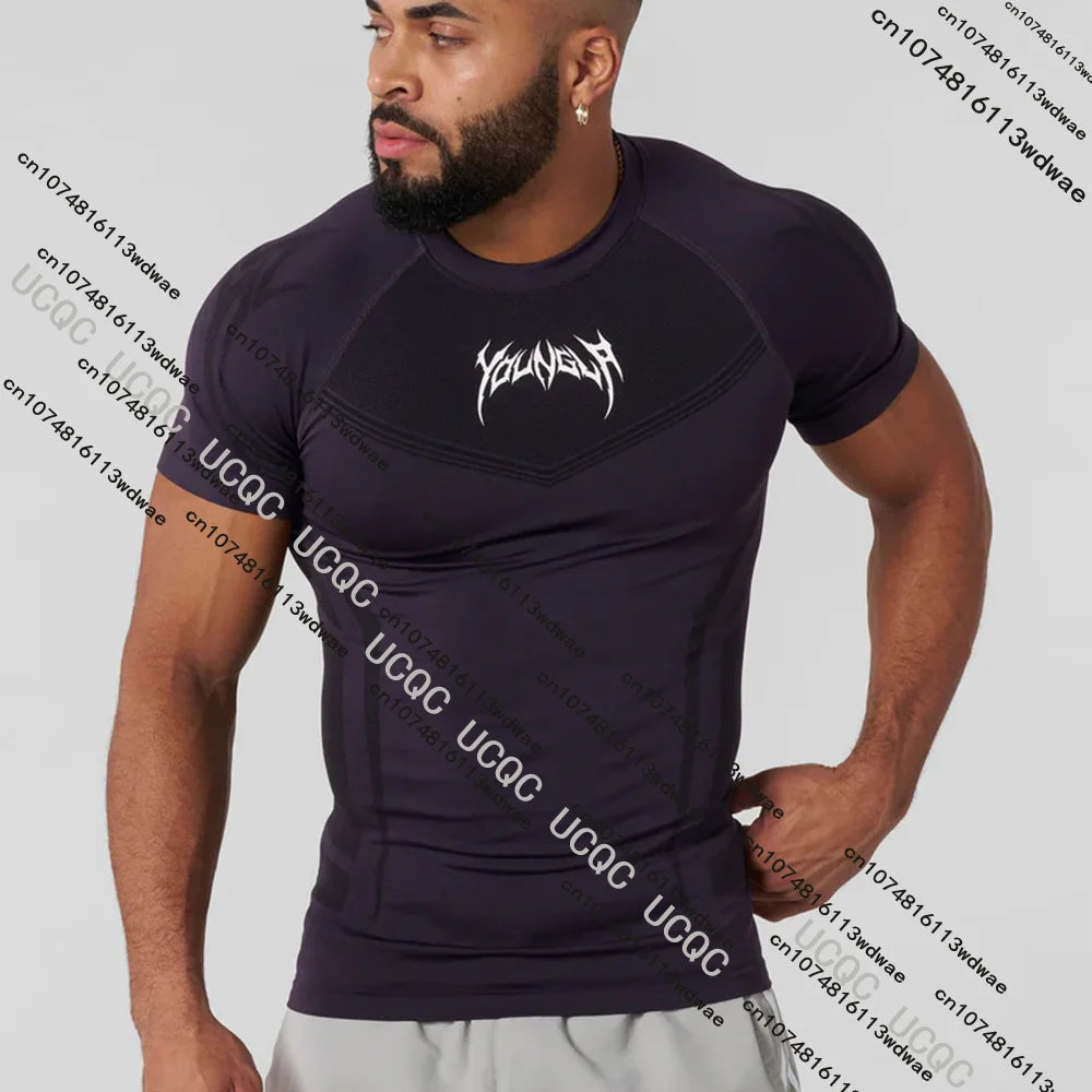 New Askari Men's Boxing and Wrestling T-shirts Summer Sports Fitness Quick Dry Gym Short-Sleeved T-shirts Outdoor Training Suit