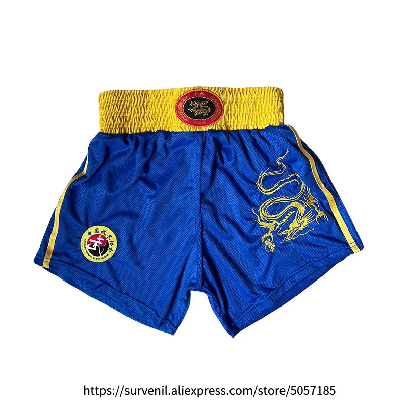 Boxing Uniform Men Women Kids Muay Thai Boxing Shorts Sanda Wushu Martial Arts MMA Training Clothing Kickboxing Shorts and Vest