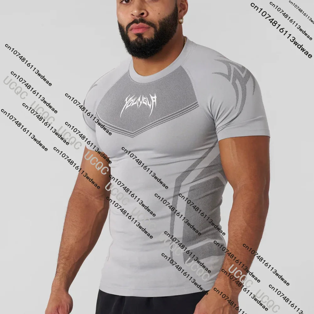 New Askari Men's Boxing and Wrestling T-shirts Summer Sports Fitness Quick Dry Gym Short-Sleeved T-shirts Outdoor Training Suit