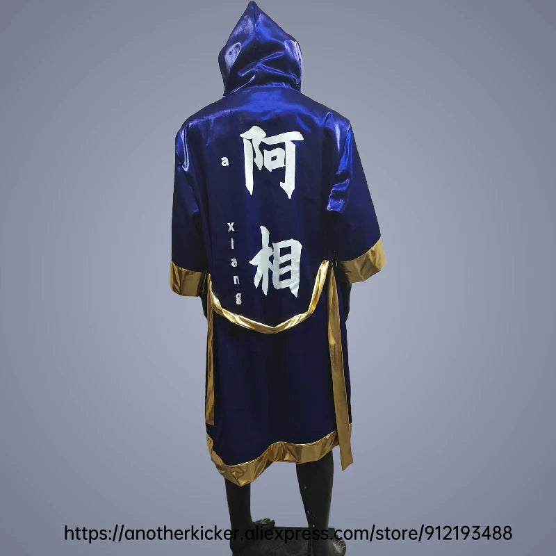 Boxing Robe High Quality Belted Hooded Workout Robe Men Women Kid Boxer Kickboxing Boxing Gown Martial Arts MMA Fighting Clothes